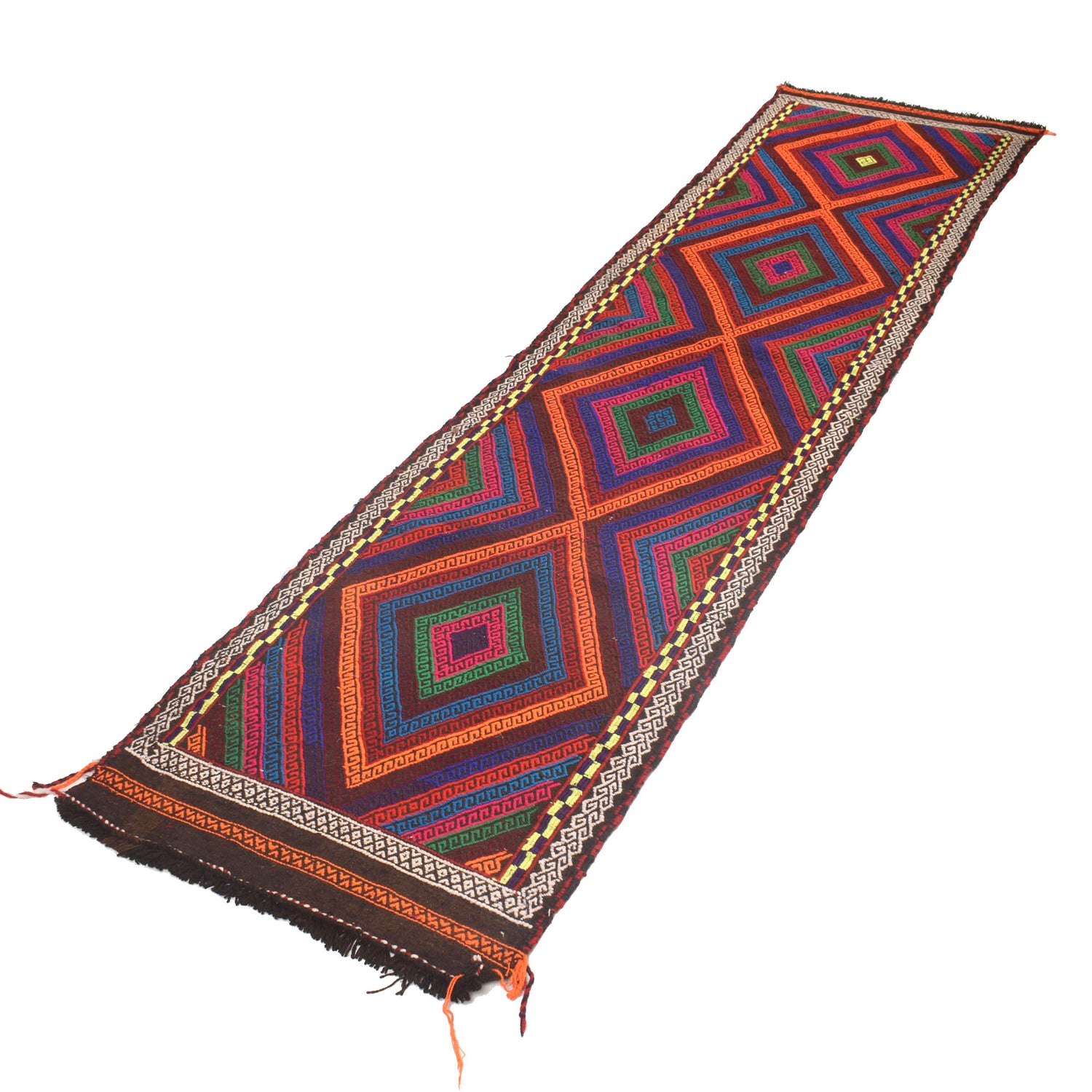 Handmade Suzani Kilim Runner 2' 4" x 9' 1" ft / 70 x 277 cm - No. W17148