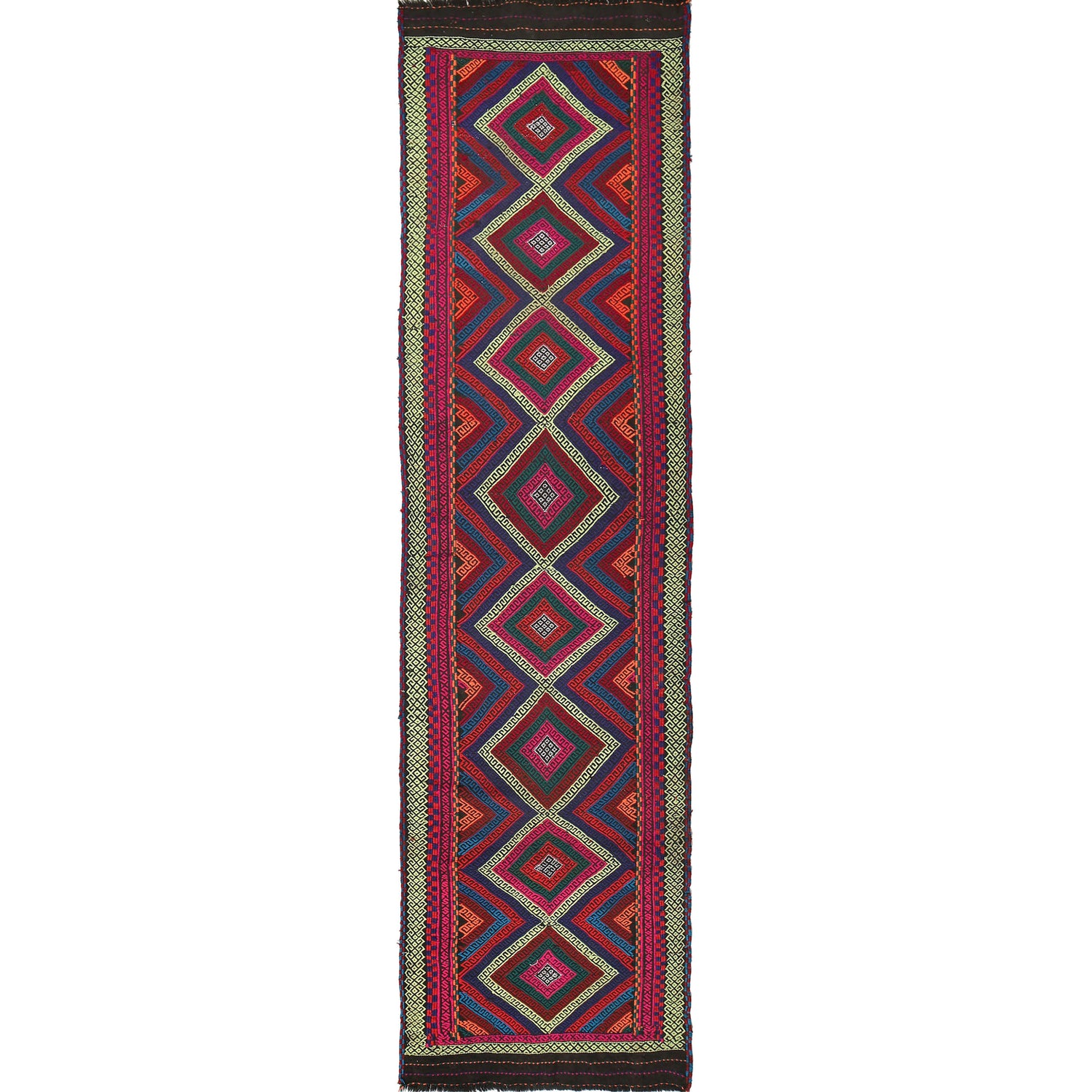 Handmade Suzani Kilim Runner 2' 4" x 9' 4" ft / 71 x 284 cm - No. W17150