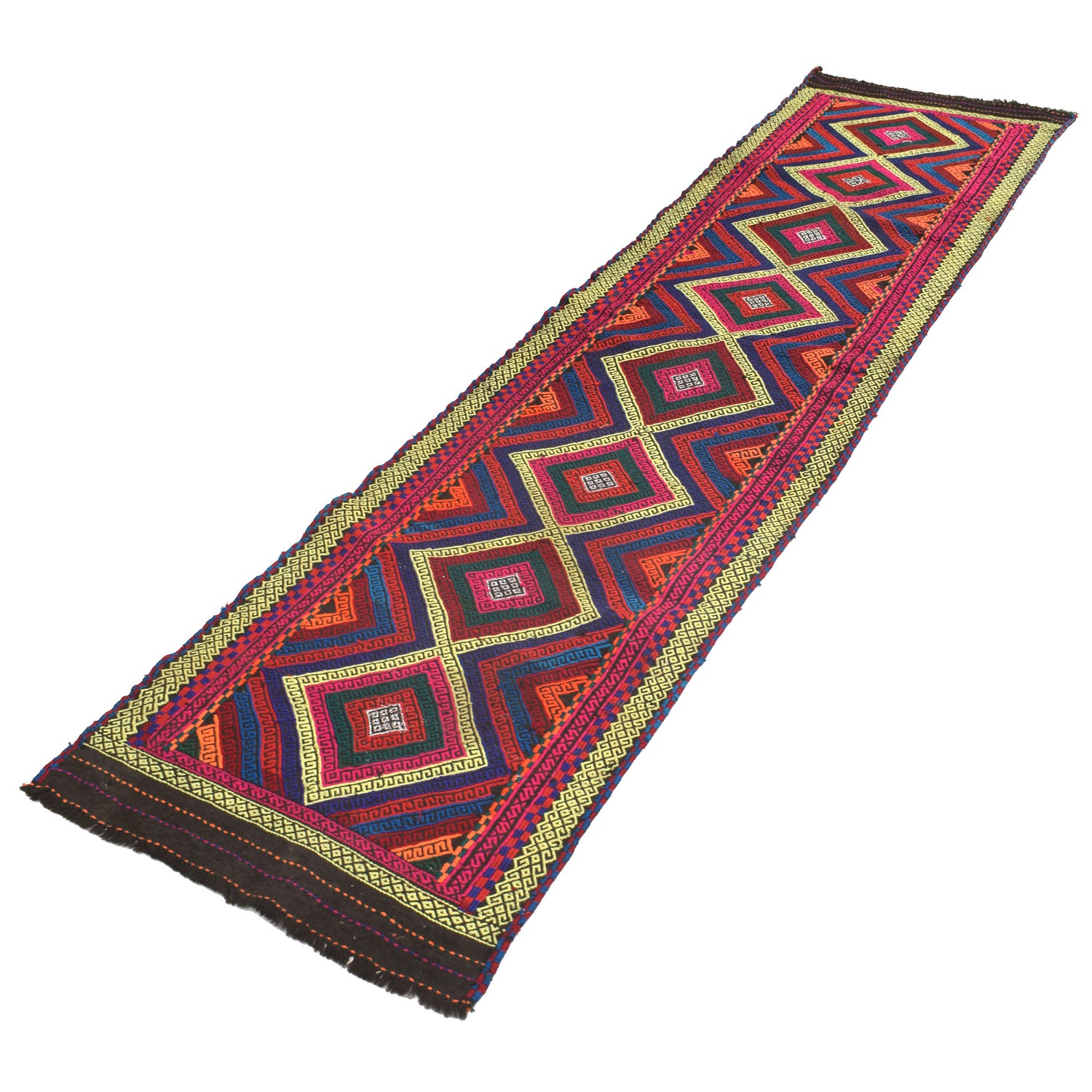 Handmade Suzani Kilim Runner 2' 4" x 9' 4" ft / 71 x 284 cm - No. W17150