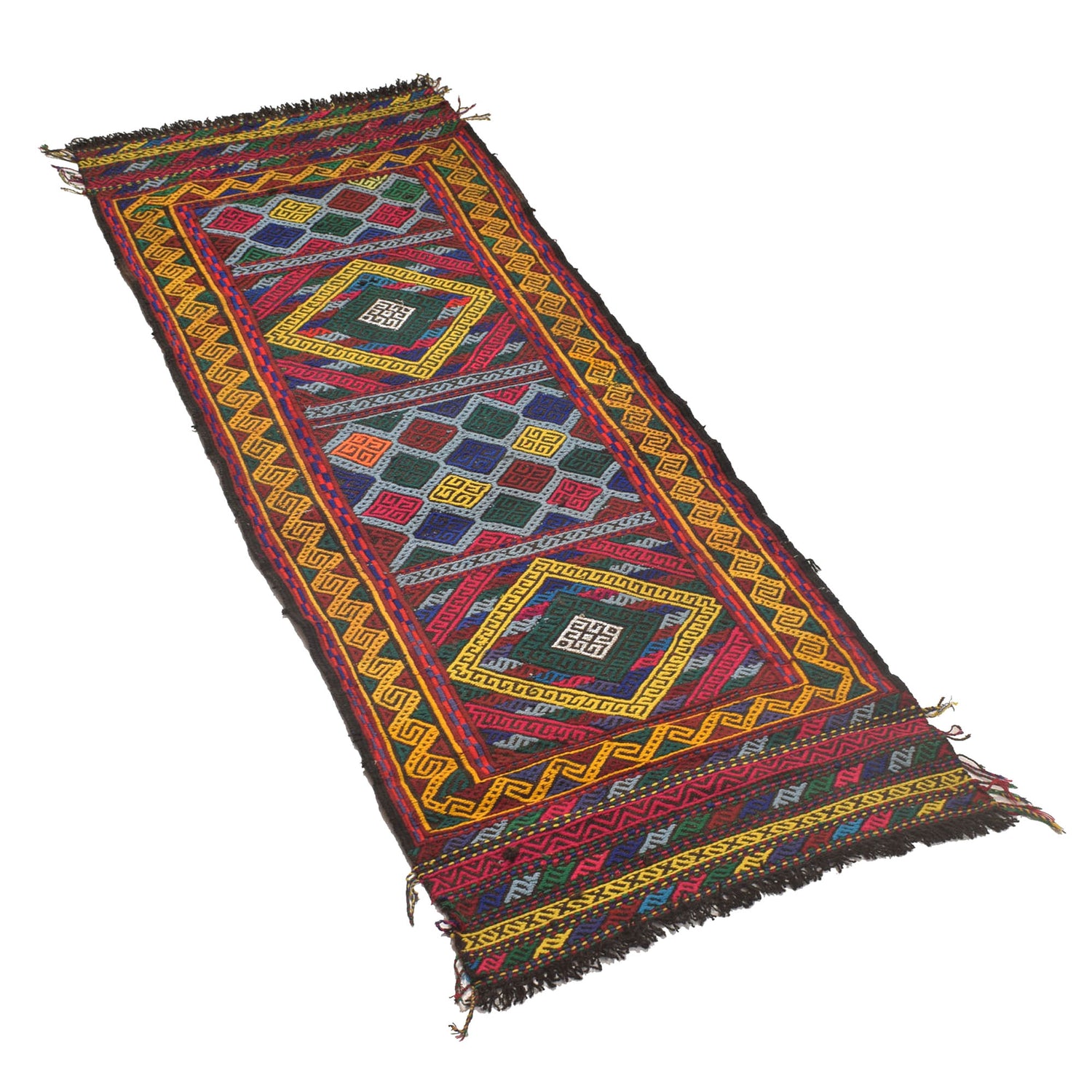 Handmade Suzani Kilim Runner 1' 8" x 5' 3" ft / 52 x 159 cm - No. W17158