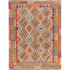 Colorful Flat-Weave Wool Kilim 5' 1" x 6' 7" ft / 154 x 200 cm - No. W17276