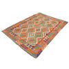 Colorful Flat-Weave Wool Kilim 5' 1" x 6' 7" ft / 154 x 200 cm - No. W17276