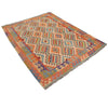 Colorful Flat-Weave Wool Kilim 5' 1" x 6' 7" ft / 154 x 200 cm - No. W17276