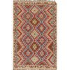 Colorful Flat-Weave Wool Kilim 3' 3" x 5' 0" ft / 100 x 153 cm - No. W17413