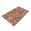 Colorful Flat-Weave Wool Kilim 3' 3" x 5' 0" ft / 100 x 153 cm - No. W17413