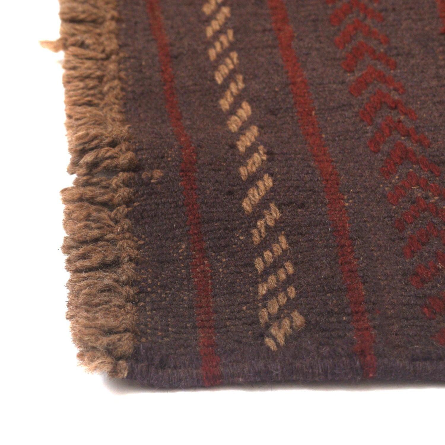 Red Mashwani Short Runner 2' 2" x 7' 6" ft / 65 x 229 cm - No. W17591