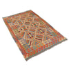 Colorful Flat-Weave Wool Kilim 3' 5" x 5' 5" ft / 103 x 164 cm - No. W17615