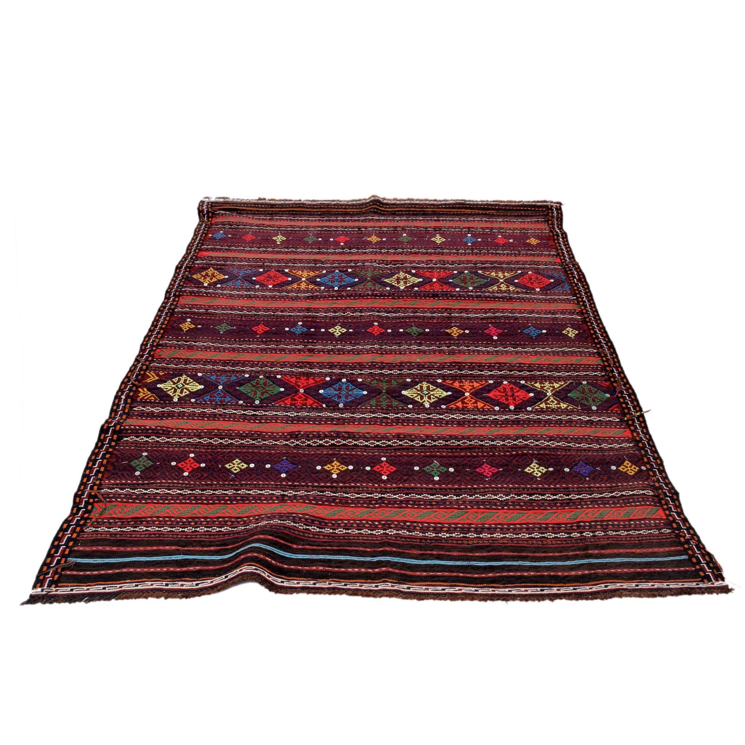 Handmade Flatweave Kilim 4' 6" x 6' 5" ft / 137 x 196 cm - No. W17676