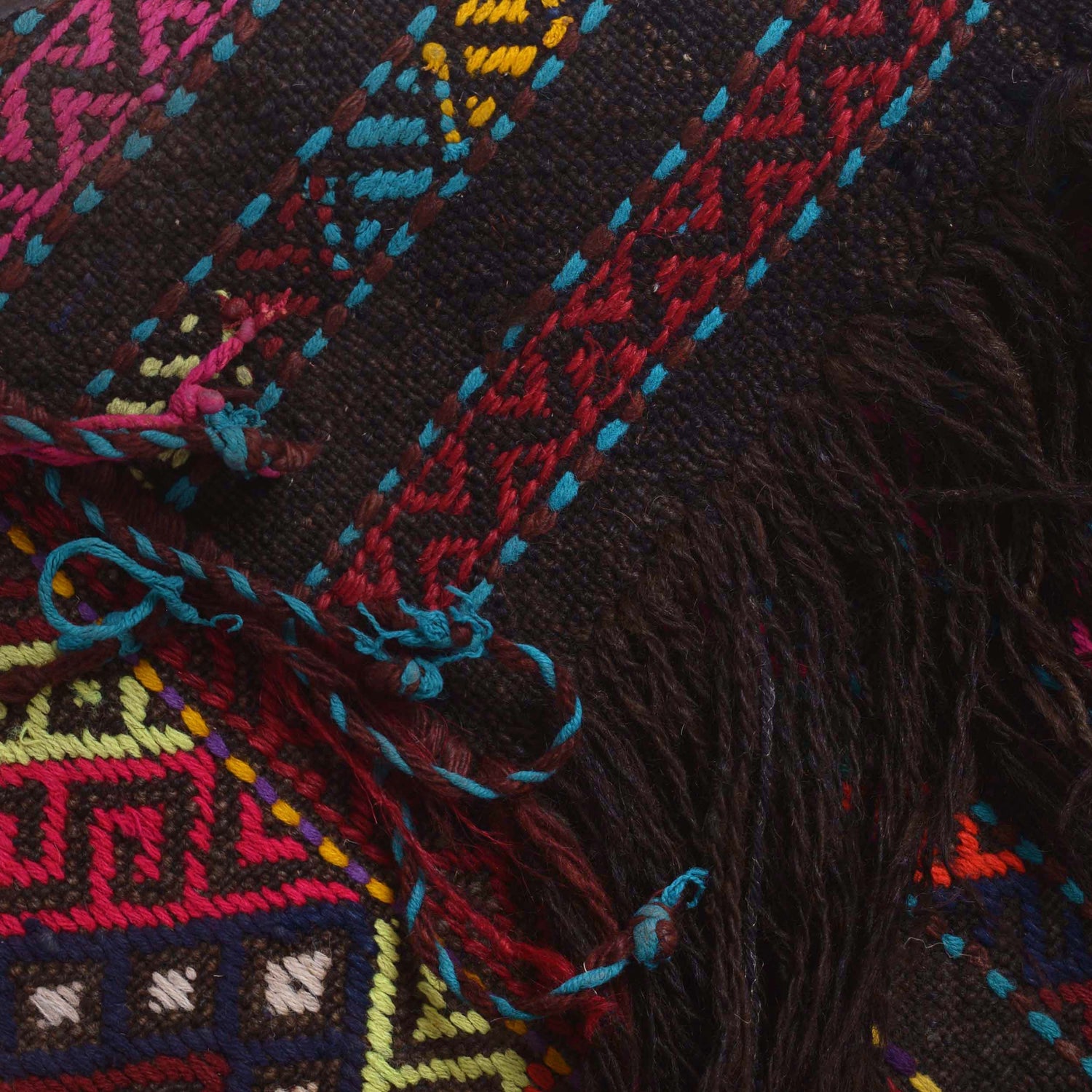 Hand Knotted Suzuni Kelim Runner 2' 1" x 7' 4" ft / 63 x 223 cm - No. W17678