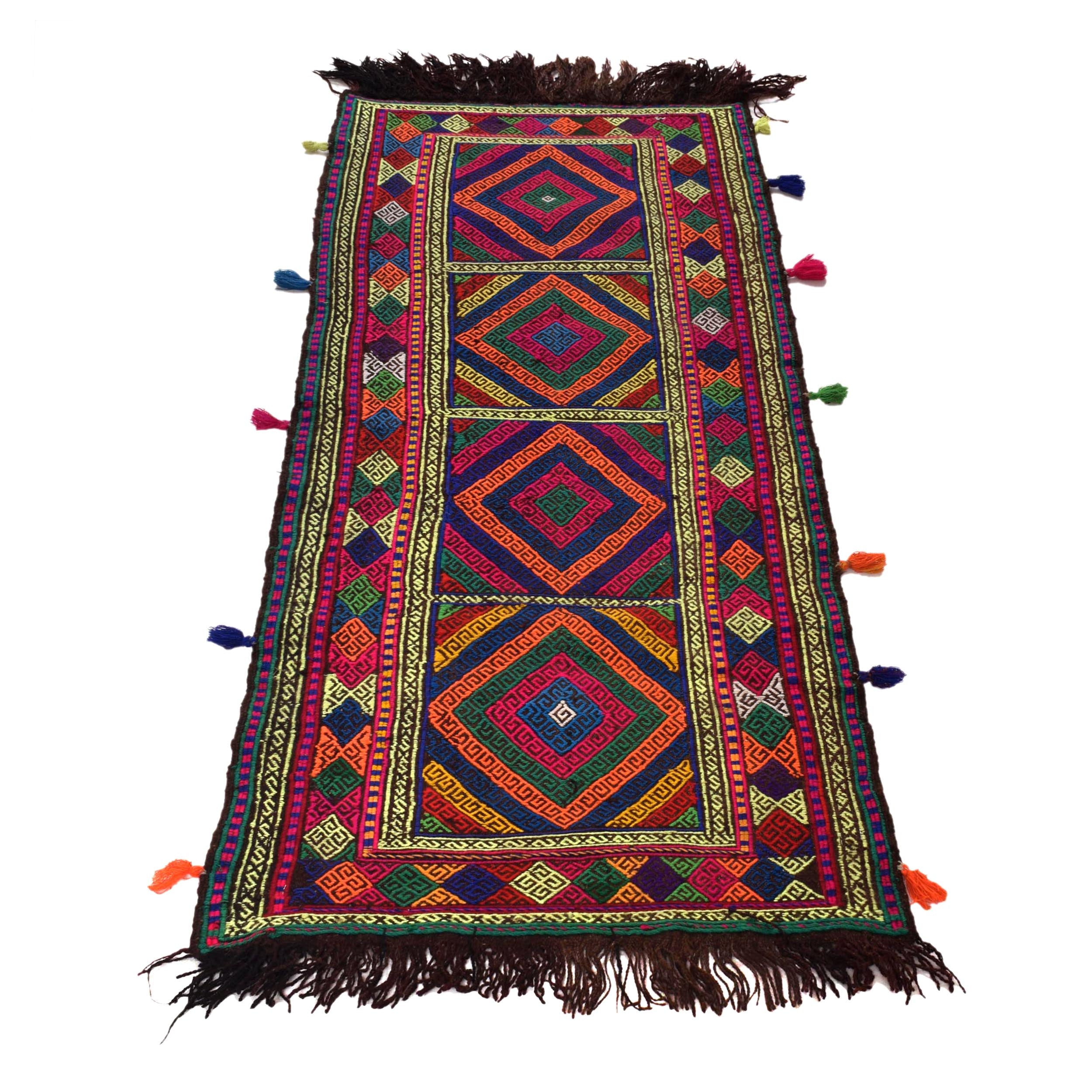 Handmade Suzani Kilim Runner 1' 11" x 4' 11" ft / 59 x 151 cm - No. W17684