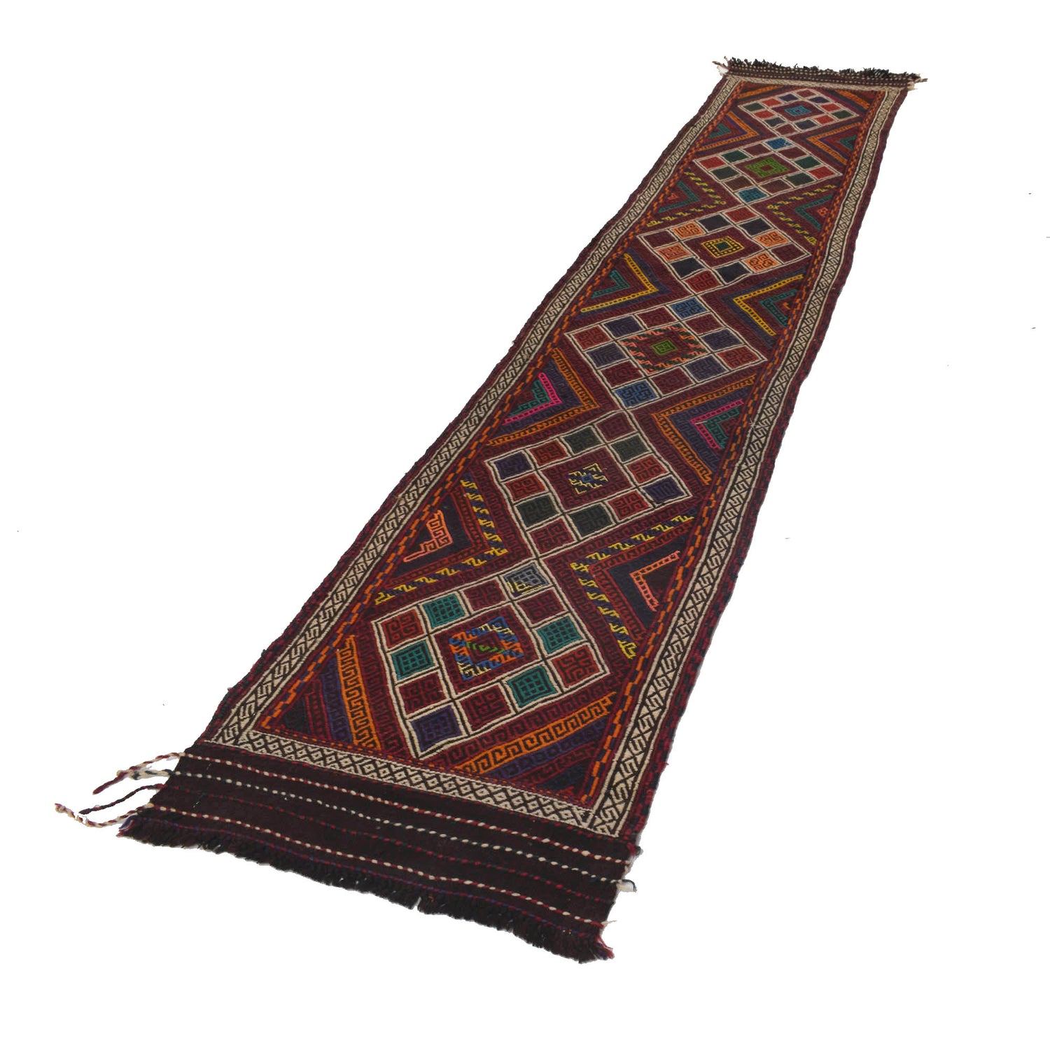 Handmade Suzani Kilim Runner 2' 2" x 11' 8" ft / 67 x 356 cm - No. W17686