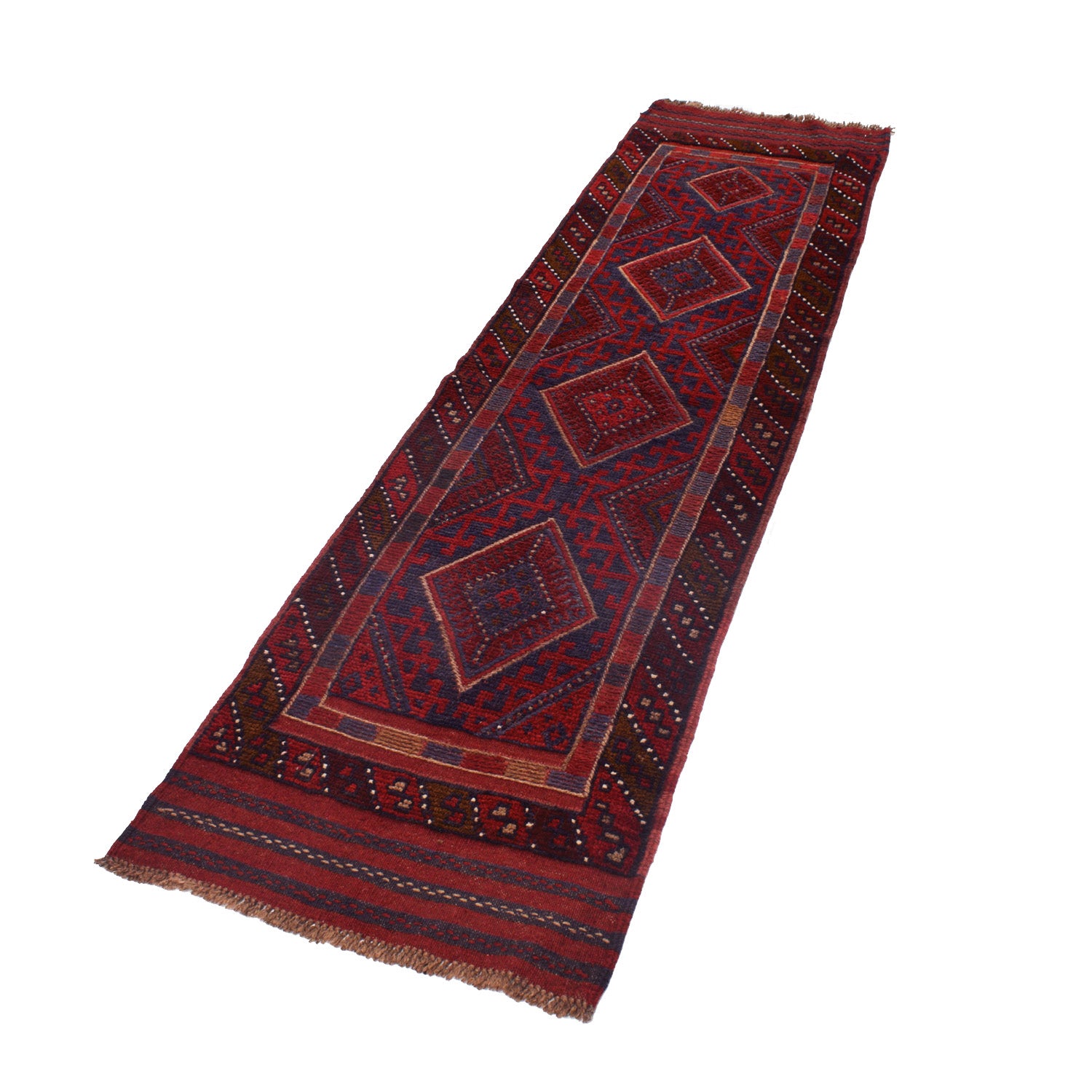 Hand Knotted Mashwani Runner Rug 2' 0" x 7' 7" ft / 60 x 232 cm - No. W17913