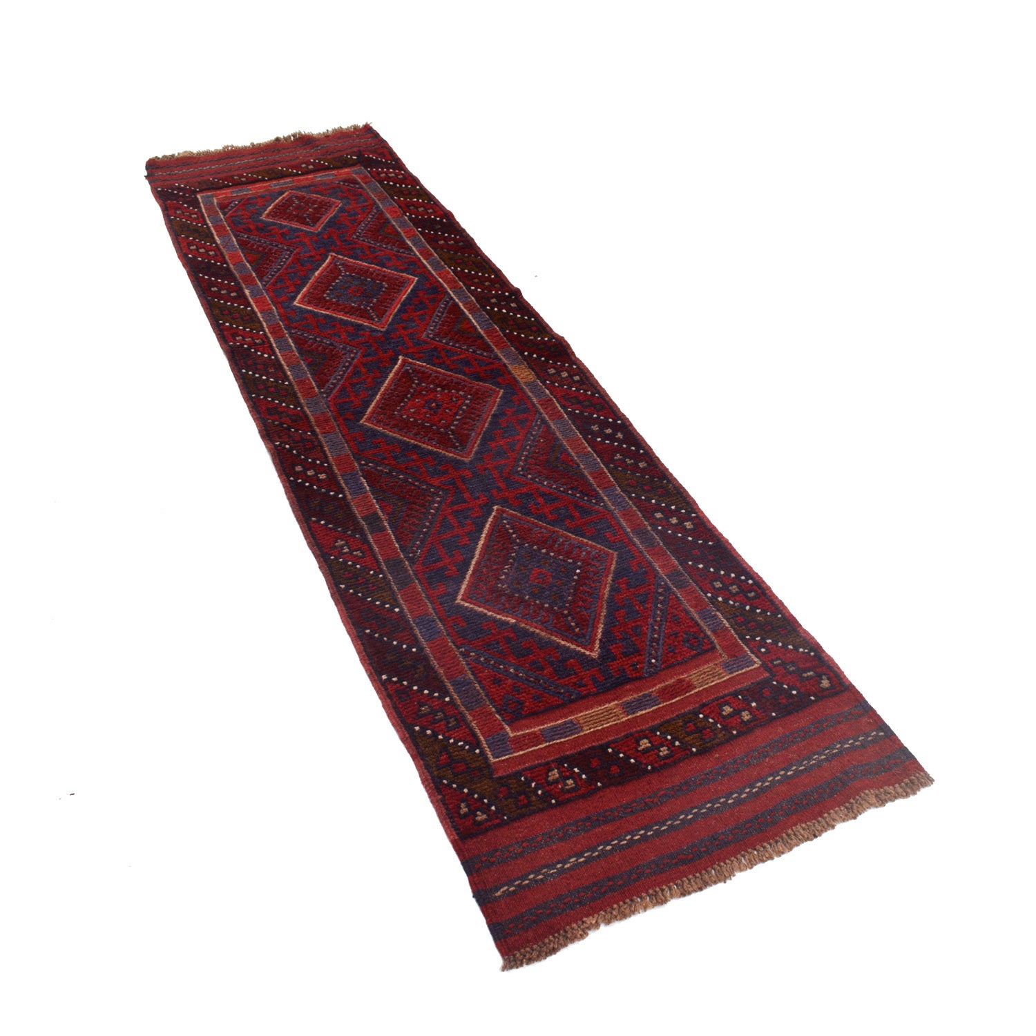 Hand Knotted Mashwani Runner Rug 2' 0" x 7' 7" ft / 60 x 232 cm - No. W17913