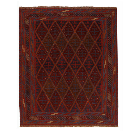 Hand Knotted Mashwani Area Rug 3' 7" x 4' 2" ft / 110 x 126 cm - No. W17915
