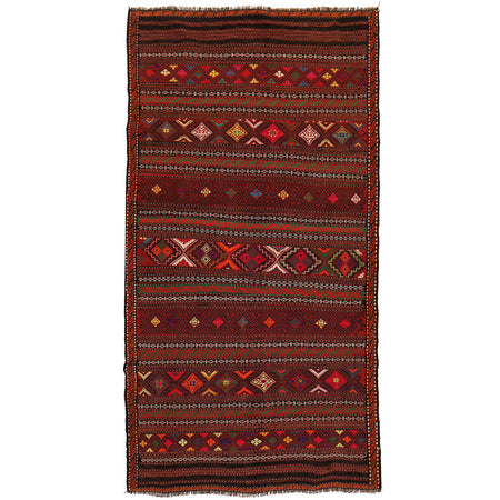 Handmade Flatweave Kilim 3' 10" x 7' 3" ft / 117 x 220 cm - No. W17960