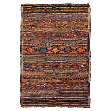 Handmade Flatweave Kilim 4' 2" x 6' 7" ft / 127 x 200 cm - No. W17961