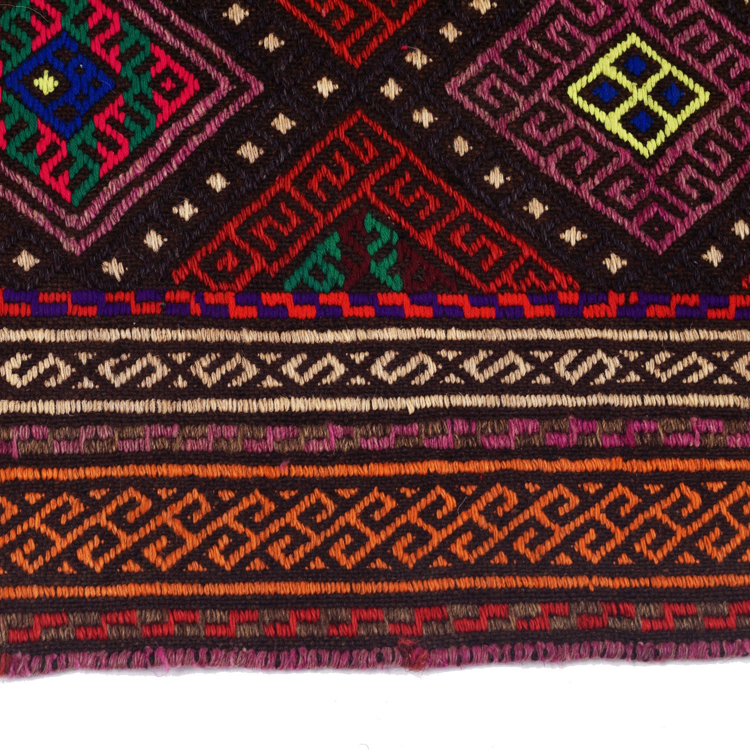 Hand Knotted Suzuni Kelim Runner 2' 0" x 6' 4" ft / 60 x 192 cm - No. W17963