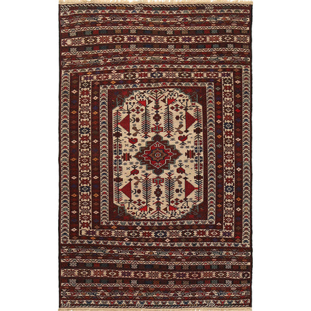 Handmade Maliki Kilim 4' 3" x 6' 9" ft / 129 x 205 cm - No. W18028