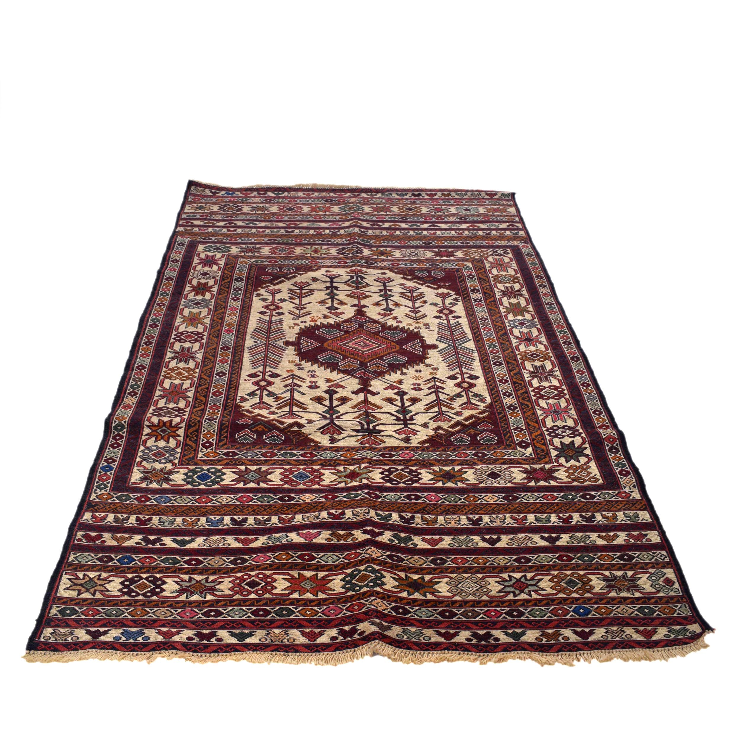 Handmade Maliki Kilim 3' 10" x 6' 3" ft / 118 x 191 cm - No. W18032