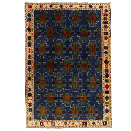 Hand Knotted Kohistani Area Rug 6' 11" x 8' 12" ft / 210 x 274 cm - No. W18095