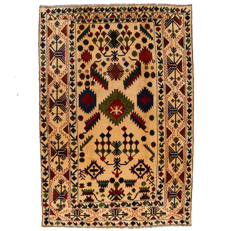Hand Knotted Kohistani Area Rug 6' 7" x 9' 3" ft / 201 x 283 cm - No. W18098