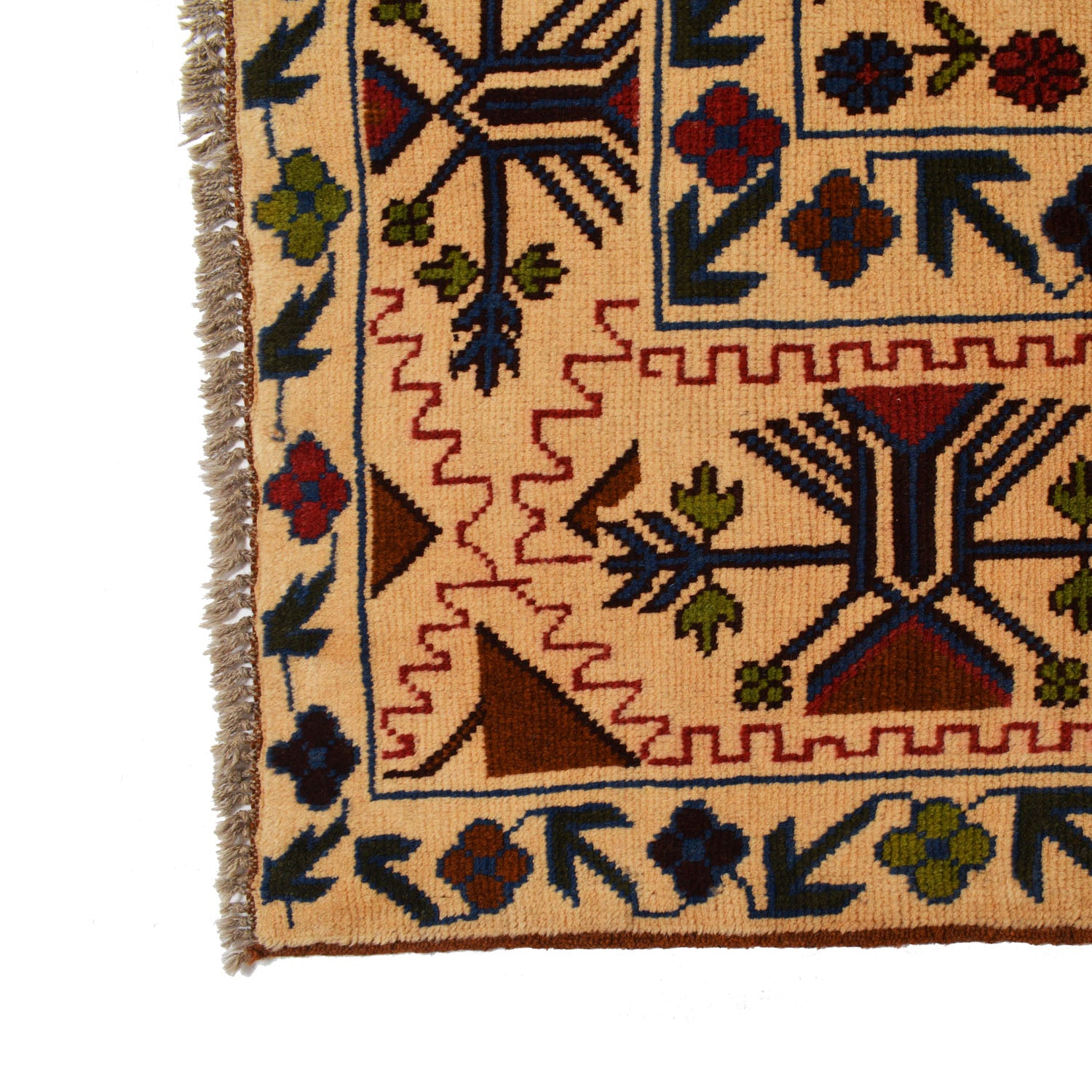 Hand Knotted Kohistani Area Rug 6' 7" x 9' 3" ft / 201 x 283 cm - No. W18098