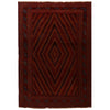 Red Mashwani Area Rug 4' 10" x 6' 1" ft / 148 x 186 cm - No. W18113