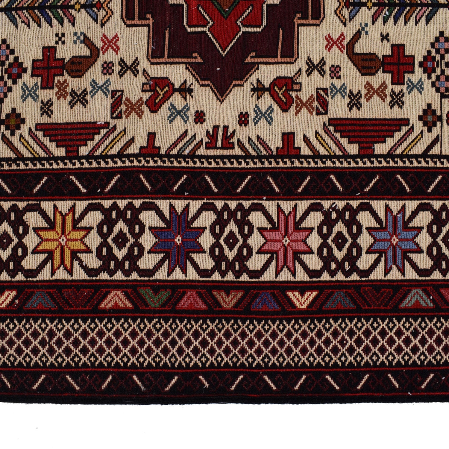 Handmade Maliki Kilim 3' 7" x 6' 2" ft / 110 x 188 cm - No. W18128