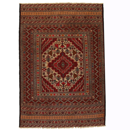 Handmade Maliki Kilim 4' 4" x 6' 2" ft / 132 x 187 cm - No. W18130