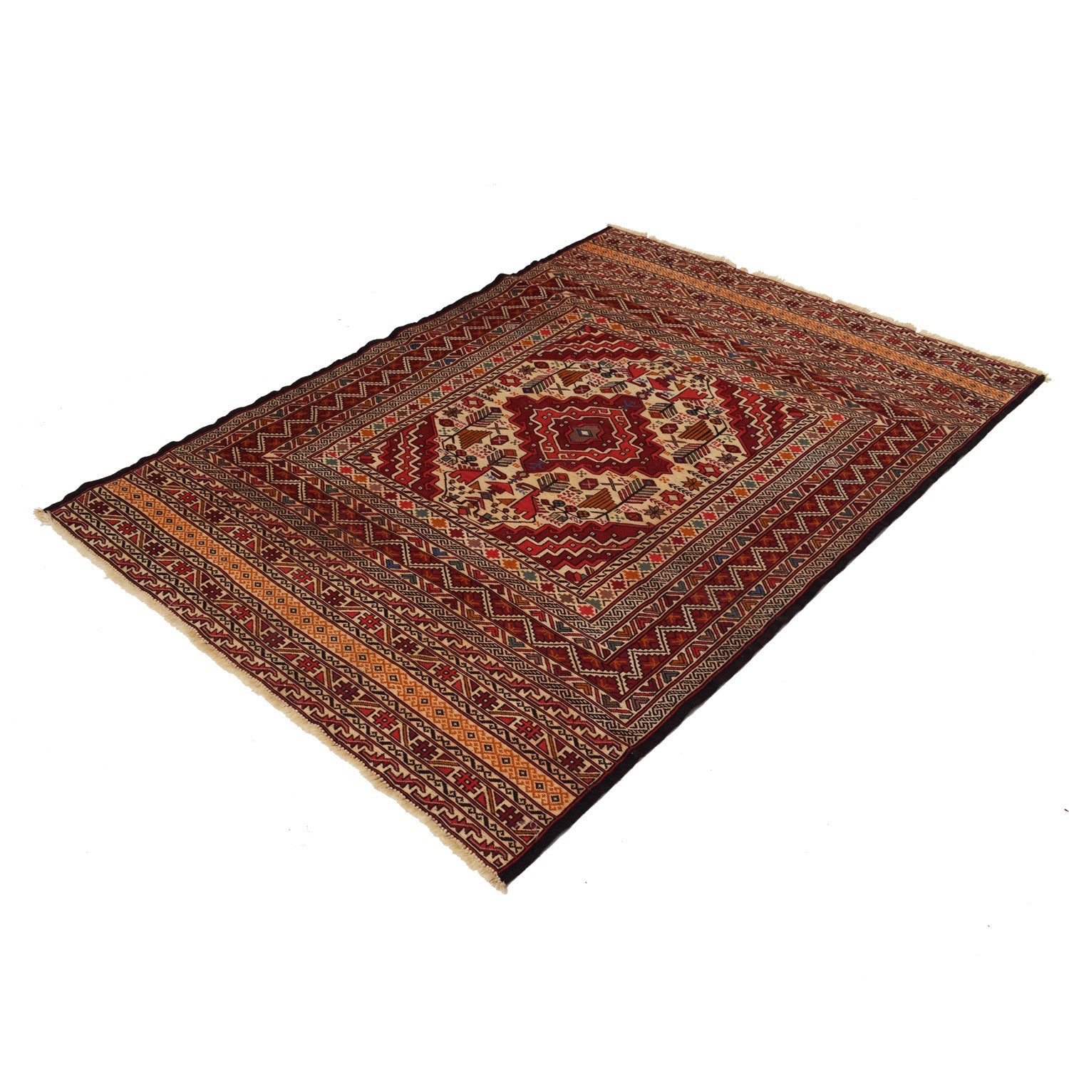 Handmade Maliki Kilim 4' 4" x 6' 2" ft / 132 x 187 cm - No. W18130