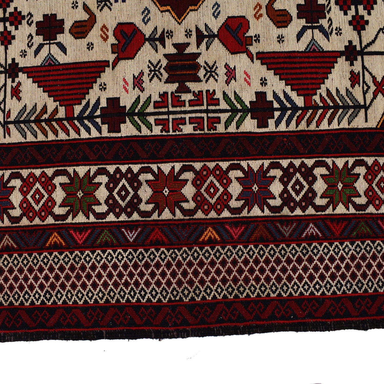 Handmade Maliki Kilim 4' 1" x 6' 1" ft / 124 x 186 cm - No. W18131