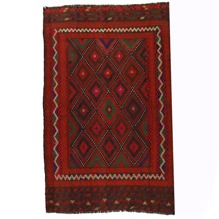 Hand Knotted Suzuni Kelim 4' 4" x 6' 7" ft / 132 x 201 cm - No. W18134