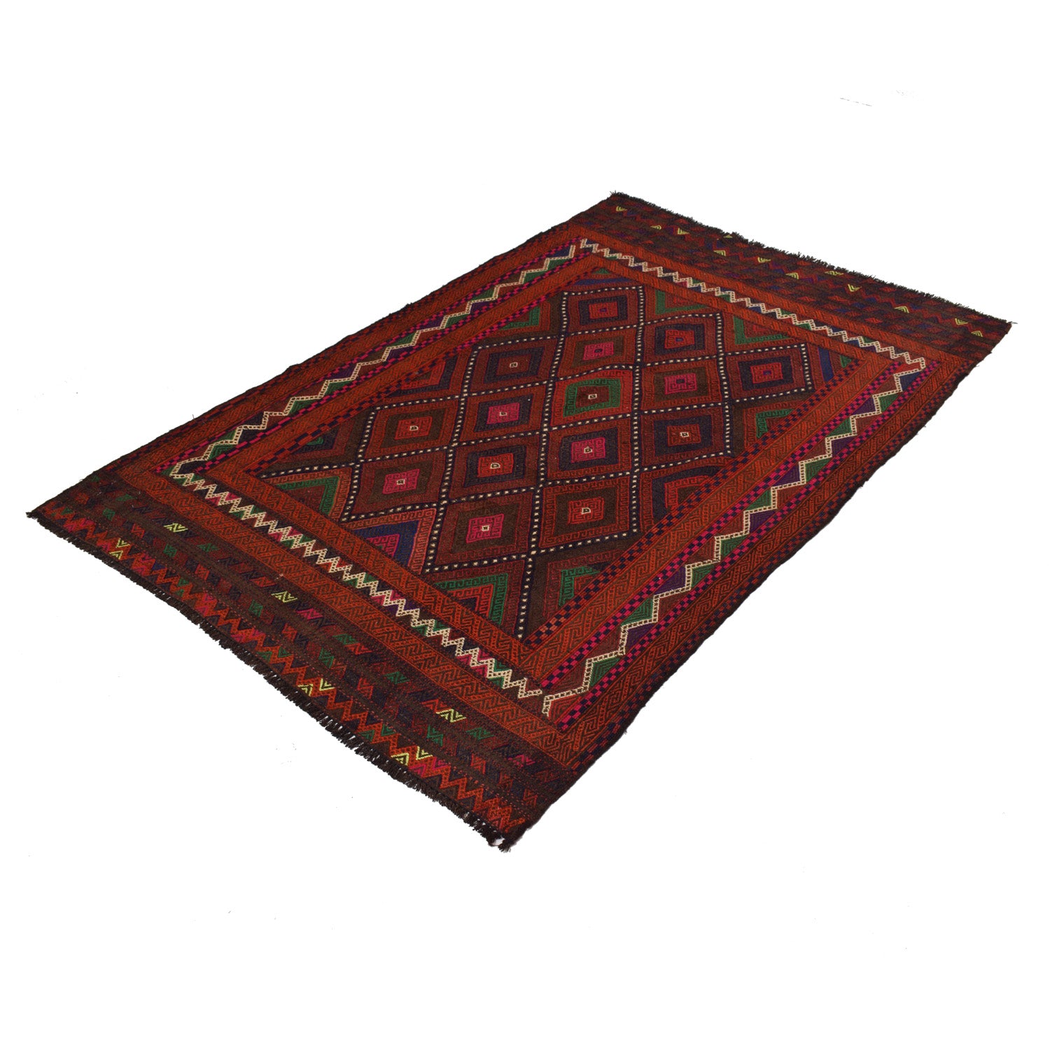 Hand Knotted Suzuni Kelim 4' 4" x 6' 7" ft / 132 x 201 cm - No. W18134