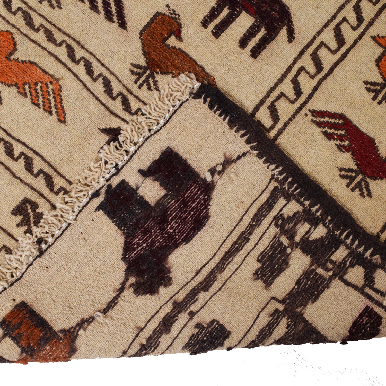 Handmade Soumak Kelim 4' 3" x 6' 5" ft / 130 x 196 cm - No. W18136