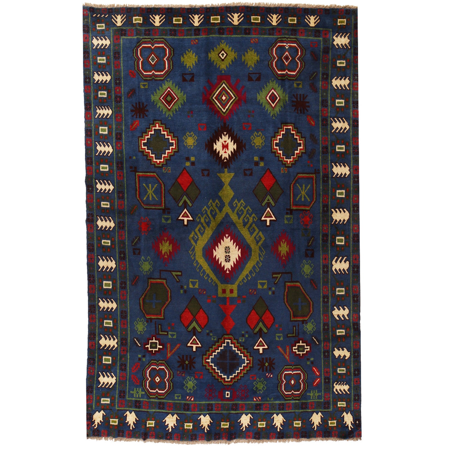 Kohistani Medium Size Area Rug  6' 11" x 10' 1" ft / 212 x 308 cm - No. W18142