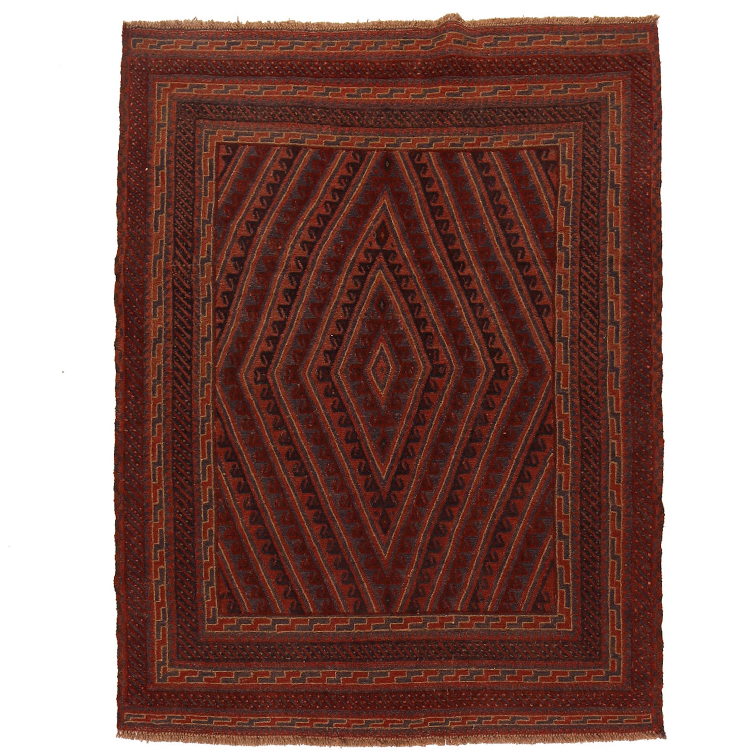 Handmade Wool Mushwani Rug 4' 11" x 6' 1" ft / 150 x 186 cm - No. W18201
