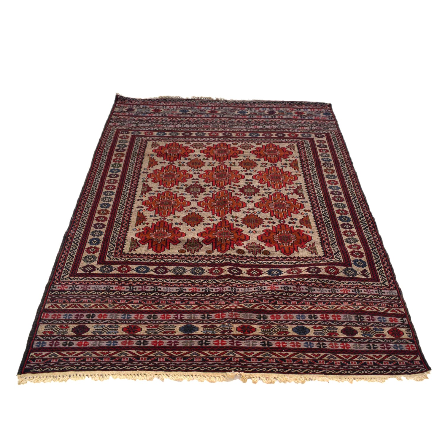 Handmade Maliki Kilim 4' 2" x 6' 7" ft / 128 x 200 cm - No. W18152