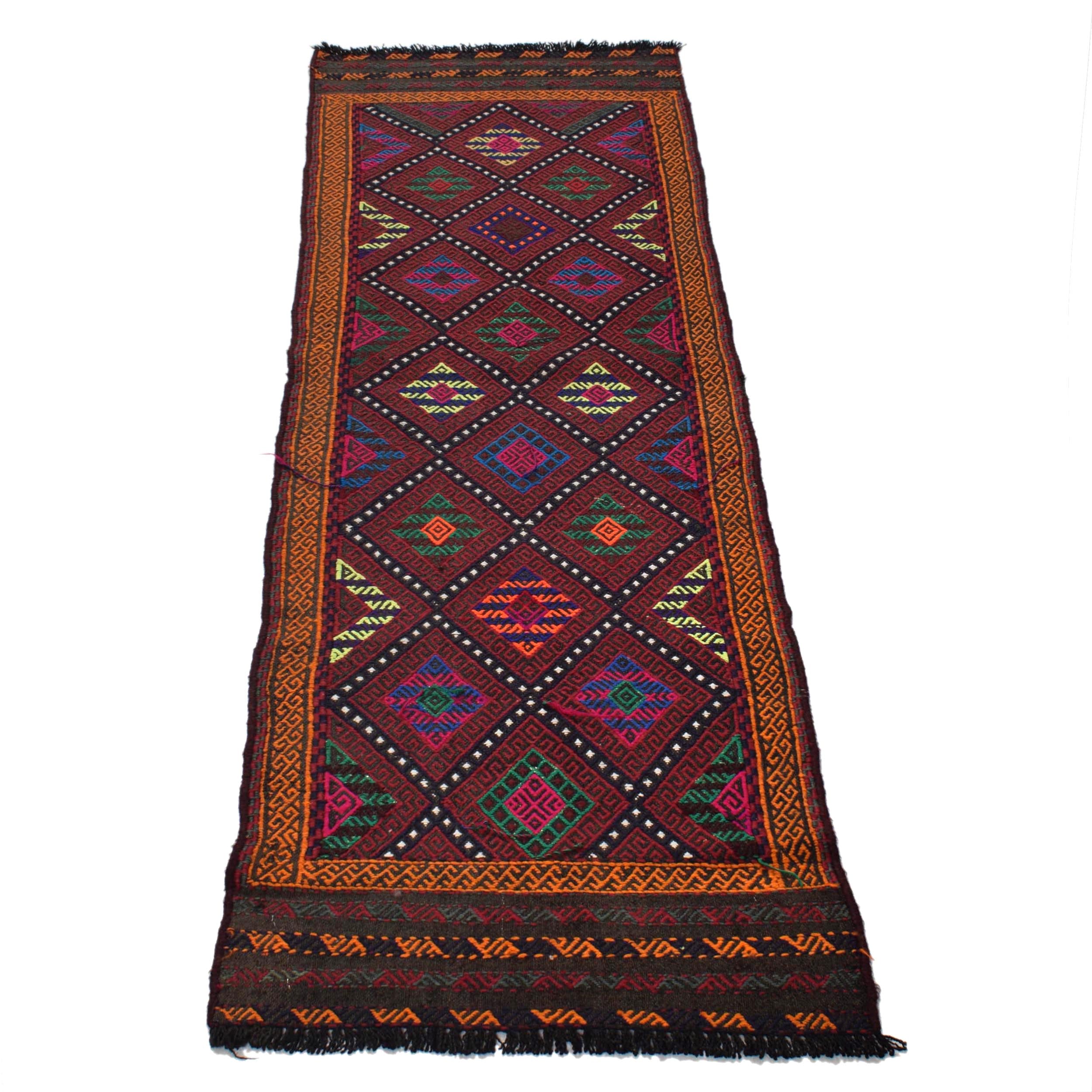 Hand Knotted Suzuni Kelim Runner 1' 8" x 6' 3" ft / 51 x 190 cm - No. W18371