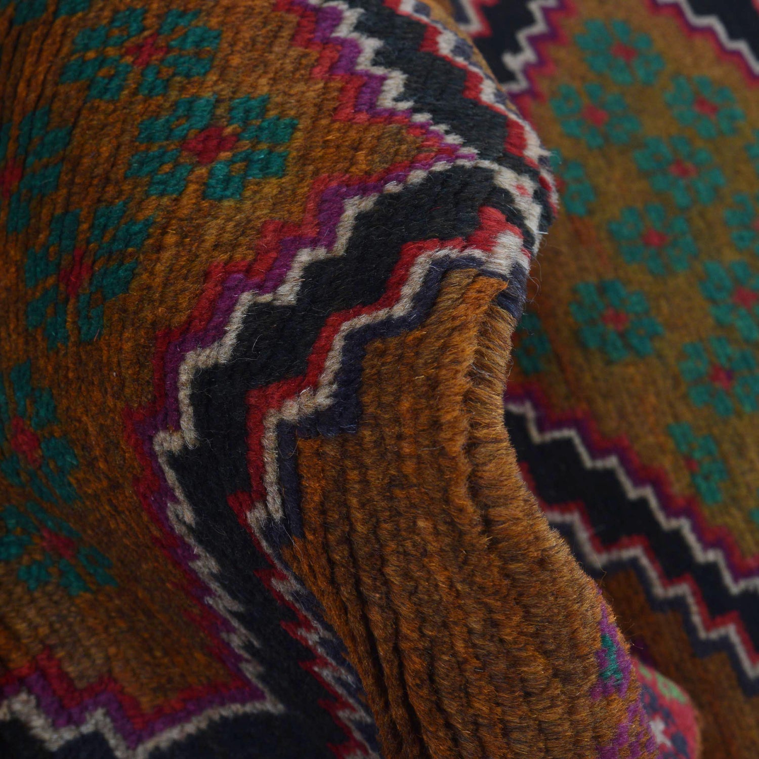 Brown Color Baloch Runner 2' 3" x 6' 9" ft / 68 x 205 cm - No. W18379