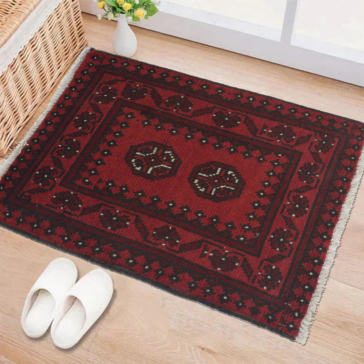 Handmade Floor Mat 1' 7" x 2' 2" ft / 49 x 67 cm - No. W27145