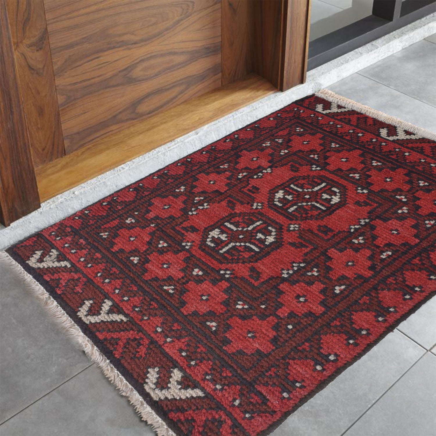 Handmade Floor Mat 1' 7" x 2' 2" ft / 47 x 65 cm - No. W27256