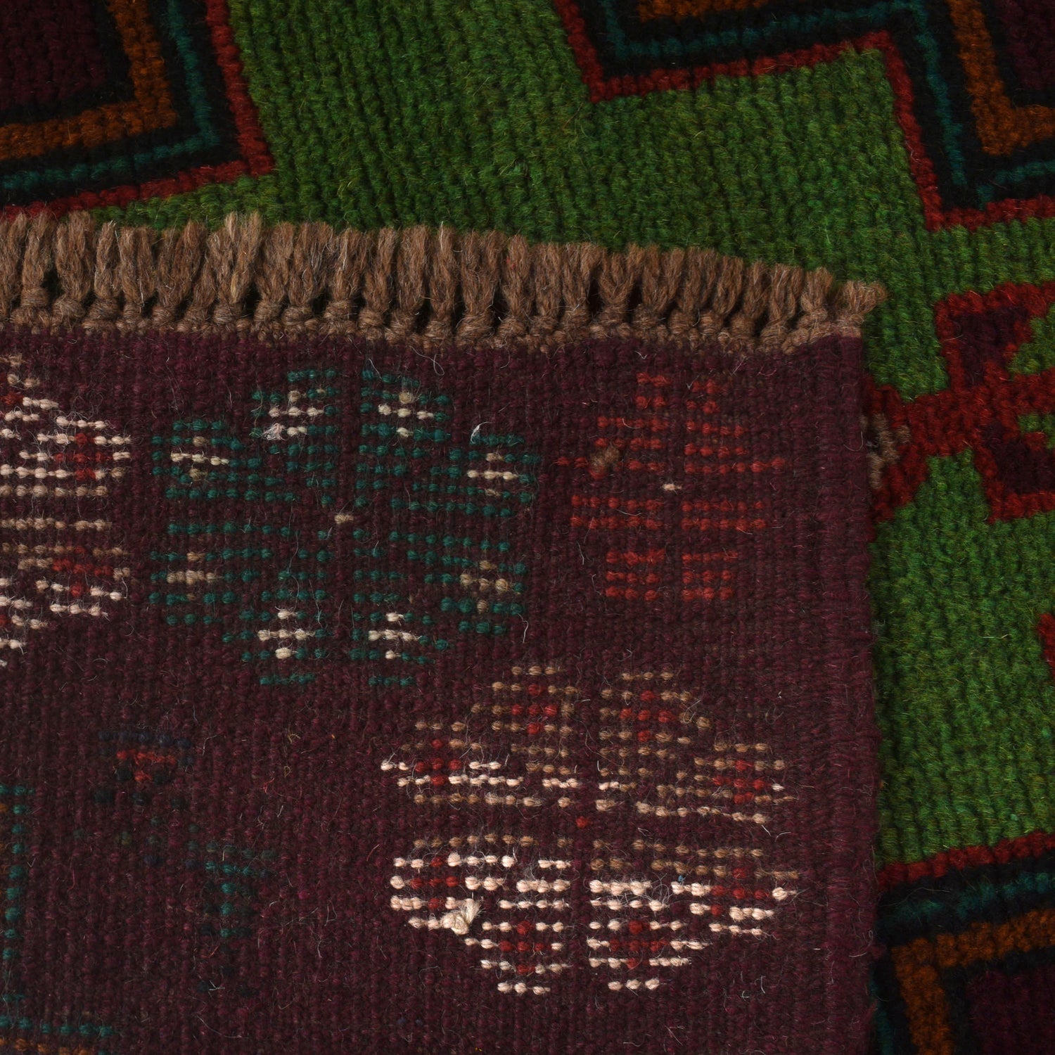 Dark Purple Color Baluchi Rug 4' 1" x 6' 6" ft / 124 x 199 cm - No. W27265