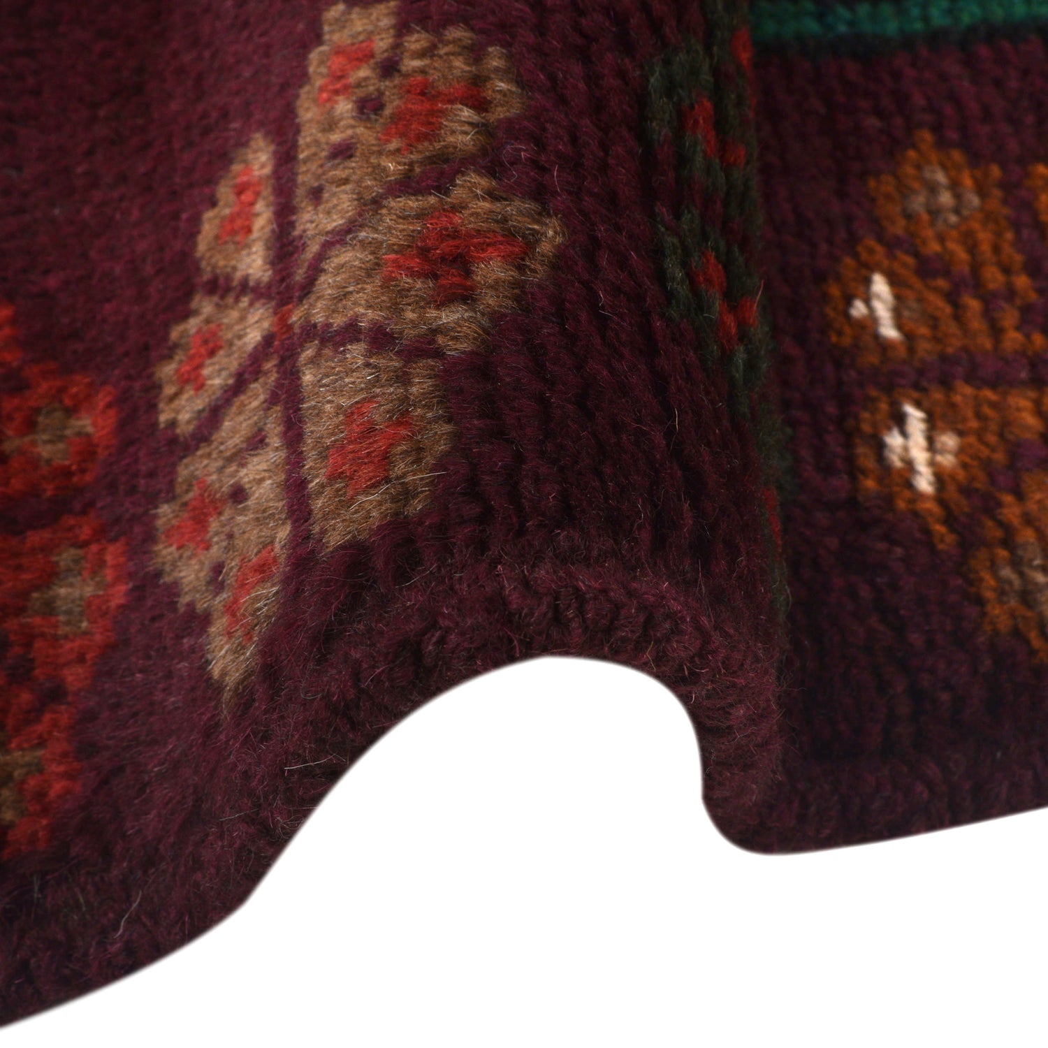 Dark Purple Color Baluchi Rug 4' 1" x 6' 6" ft / 124 x 199 cm - No. W27265