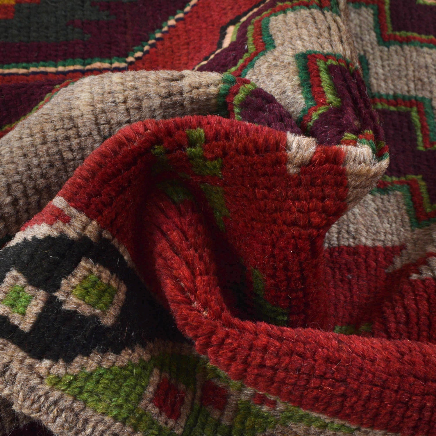 Beige Color Baluchi Rug 3' 10" x 5' 11" ft / 118 x 181 cm - No. W27269