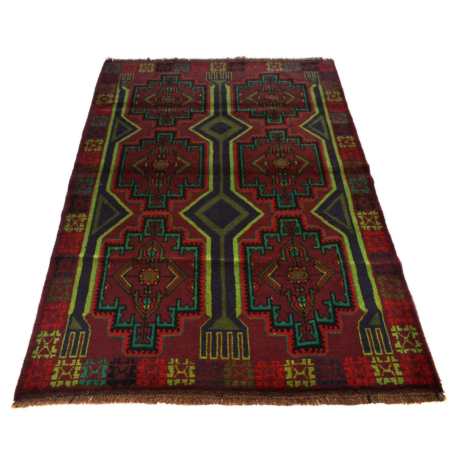 Red Color Baluchi Rug 4' 4" x 6' 6" ft / 132 x 197 cm - No. W27270