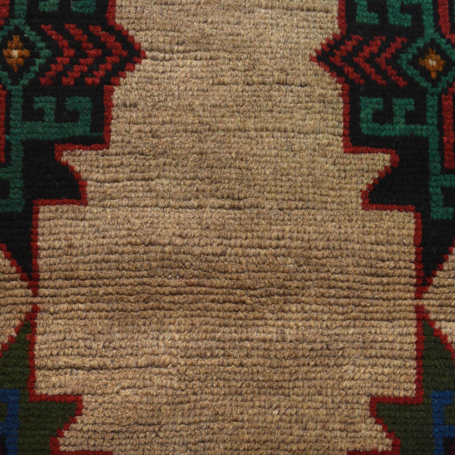 Tan Color Baluchi Rug 4' 0" x 6' 6" ft / 122 x 199 cm - No. W27272