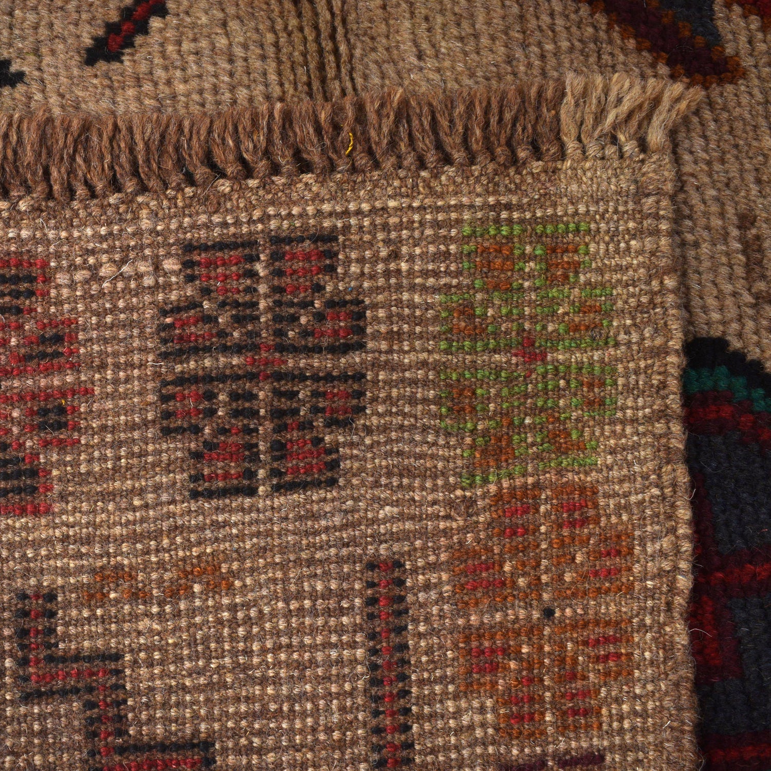 Tan Color Baluchi Rug 4' 0" x 6' 2" ft / 123 x 188 cm - No. W27273