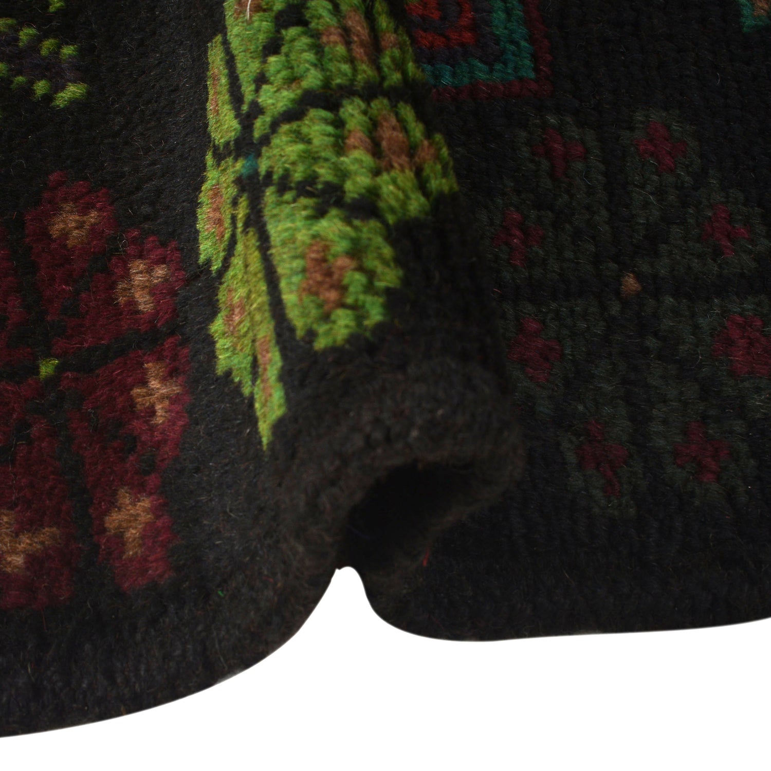 Black Color Baluchi Rug 4' 2" x 6' 5" ft / 126 x 196 cm - No. W27274