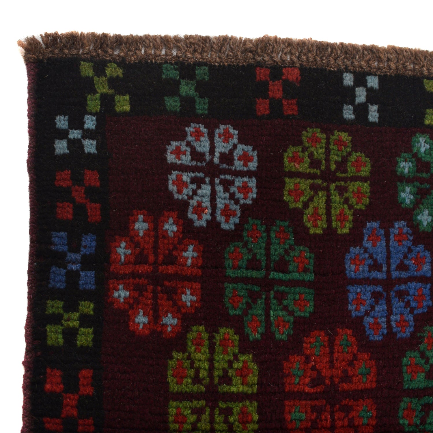 Dark Purple Color Baluchi Rug 4' 0" x 5' 7" ft / 122 x 171 cm - No. W27278