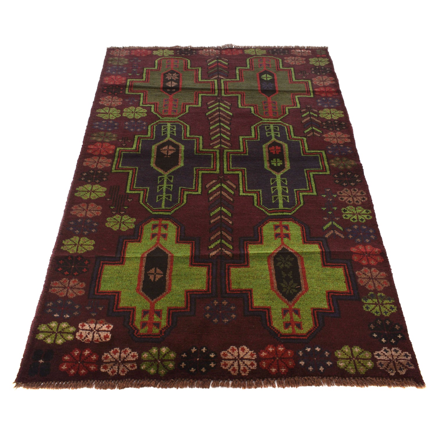 Handmade Balochi Rug 4' 0" x 6' 5" ft / 123 x 195 cm - No. W27283